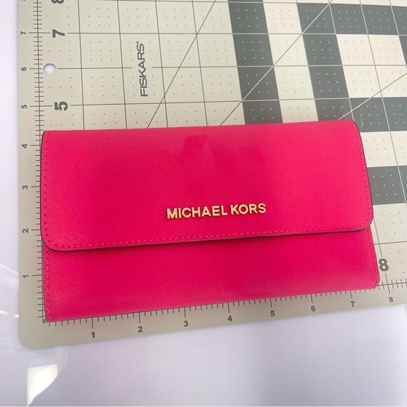 Michael Kors Trifold Wallet Electric Pink - Picture 4 of 4